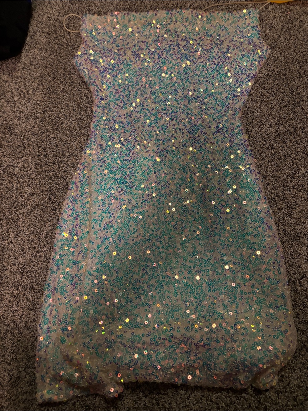Windsor Iridescent Sequin Strapless Dress - Aqua & Lavender